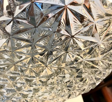 Space Age Copper and Crystal Ceiling Lamp from Orrefors, 1960s-LCR-673251