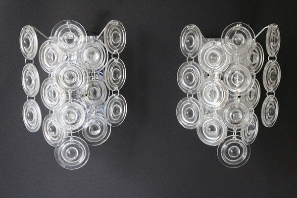 Space Age Crystal Wall Lights from Kinkeldey, 1970s, Set of 2-FJP-1817162