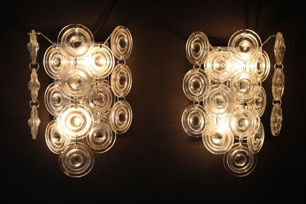 Space Age Crystal Wall Lights from Kinkeldey, 1970s, Set of 2-FJP-1817162