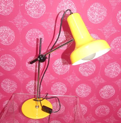 Space Age Desk Lamp with Yellow Ball Joint, 1970s-AFE-2042934