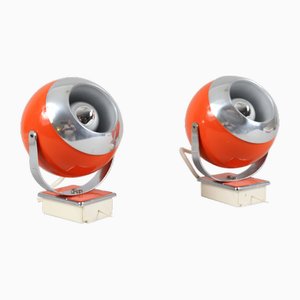 Space Age Eye Ball Wall Lamps, Germany, 1970s, Set of 2-DLB-1796736