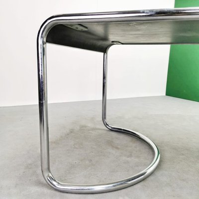 Space Age Febo Desk with Chromed Tubular Frame and Black Lacquered Wood Top by Giotto Stoppino for Driade, 1970s-PRS-1749476