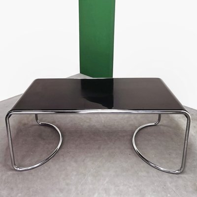 Space Age Febo Desk with Chromed Tubular Frame and Black Lacquered Wood Top by Giotto Stoppino for Driade, 1970s-PRS-1749476