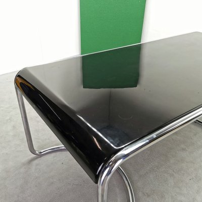 Space Age Febo Desk with Chromed Tubular Frame and Black Lacquered Wood Top by Giotto Stoppino for Driade, 1970s-PRS-1749476