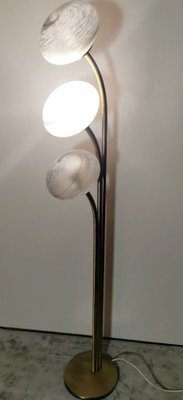 Space Age Floor Lamp in Brass and Murano Glass, 1960-QRS-1769637