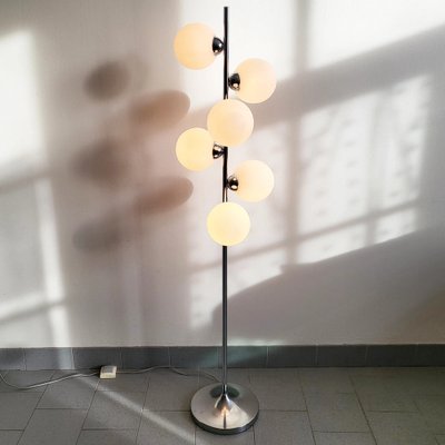 Space Age Floor Lamp in Chrome-Plated Steel and Glass, 1970s-CGX-1806143