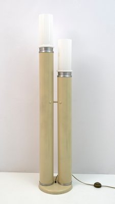 Space Age Floor Lamp in Opaline Glass & Lacquered Metal, 1970s-FER-1360496