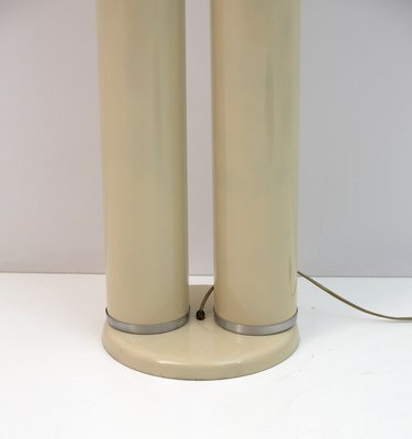 Space Age Floor Lamp in Opaline Glass & Lacquered Metal, 1970s-FER-1360496