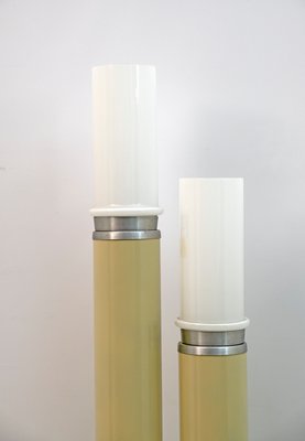 Space Age Floor Lamp in Opaline Glass & Lacquered Metal, 1970s-FER-1360496