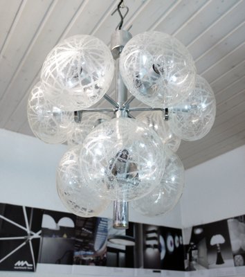 Space Age German Etched Glass and Chrome Sputnik Chandelier, 1960s-DEK-551194