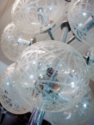 Space Age German Etched Glass and Chrome Sputnik Chandelier, 1960s-DEK-551194