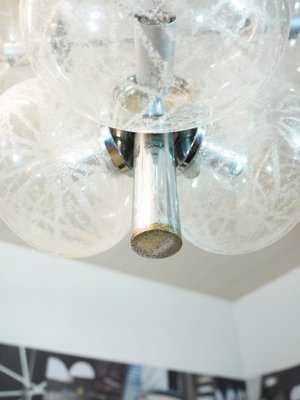 Space Age German Etched Glass and Chrome Sputnik Chandelier, 1960s-DEK-551194