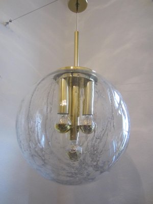 Space Age Gold Ball Glass Ceiling Lamp from Doria Leuchten, Germany, 1970s-ICI-2032348