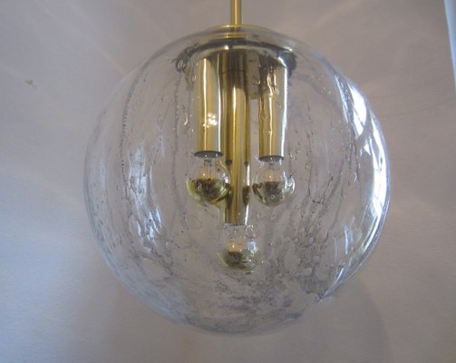 Space Age Gold Ball Glass Ceiling Lamp from Doria Leuchten, Germany, 1970s-ICI-2032348