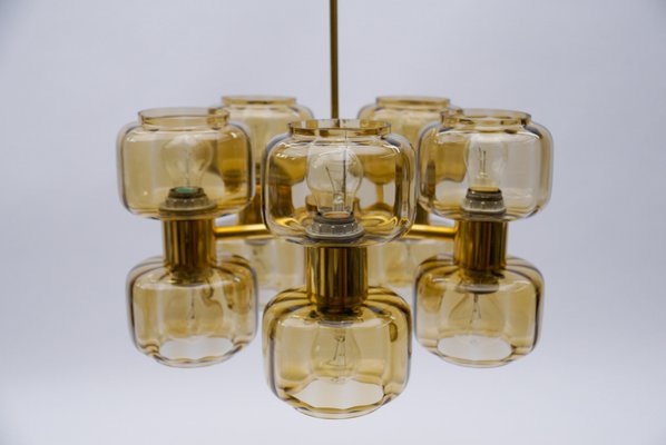 Space Age Golden 10-Light Sputnik Lamp, 1960s-KQB-1721991