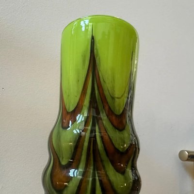 Space Age Green, Brown and Black Opaline Vase attributed to Carlo Moretti, 1970s-NMK-1793444