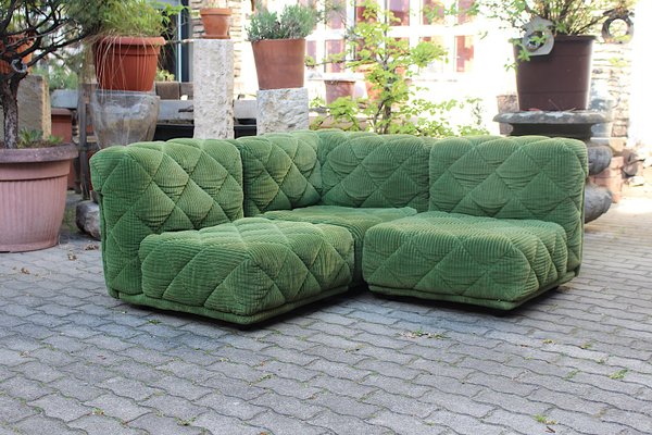 Space Age Green Modular Sofa from Wittmann, Austria, 1970s, Set of 3-NB-1322857