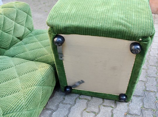 Space Age Green Modular Sofa from Wittmann, Austria, 1970s, Set of 3-NB-1322857