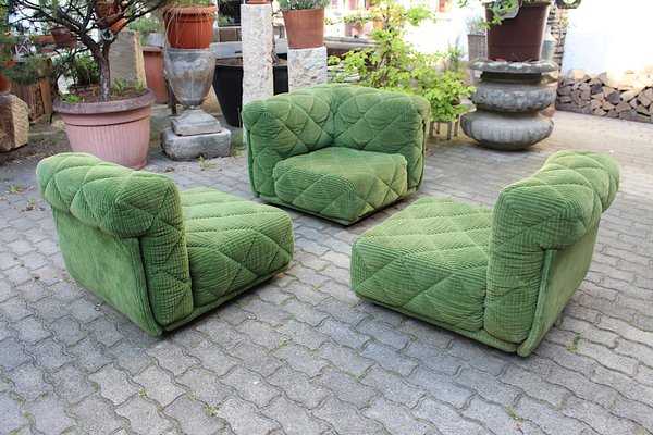 Space Age Green Modular Sofa from Wittmann, Austria, 1970s, Set of 3-NB-1322857