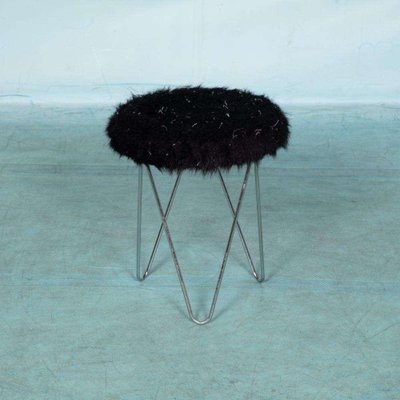 Space Age Hairpin Fluffy Stool, 1970s-HGA-2032002