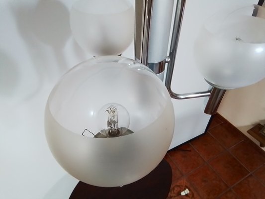 Space Age Hanging Lamp in Chrome Metal, 1960s-SNX-1332628