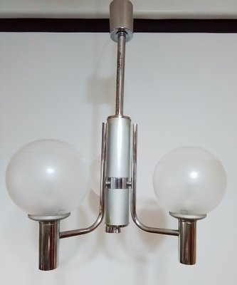 Space Age Hanging Lamp in Chrome Metal, 1960s-SNX-1332628