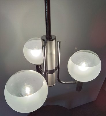 Space Age Hanging Lamp in Chrome Metal, 1960s-SNX-1332628