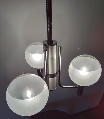 Space Age Hanging Lamp in Chrome Metal, 1960s-SNX-1332628