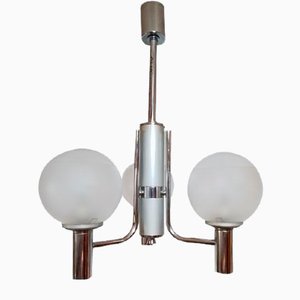 Space Age Hanging Lamp in Chrome Metal, 1960s-SNX-1332628