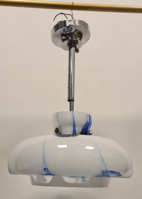 Space Age Hanging Light in Blue and White, 1980s-RPW-1791004