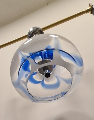 Space Age Hanging Light in Blue and White, 1980s-RPW-1791004