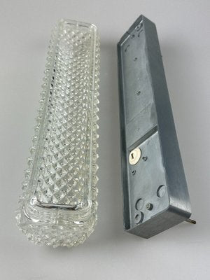 Space Age Ice Glass Chrome Wall Lamp from Limburg Germany, 1970s-EJL-1703215