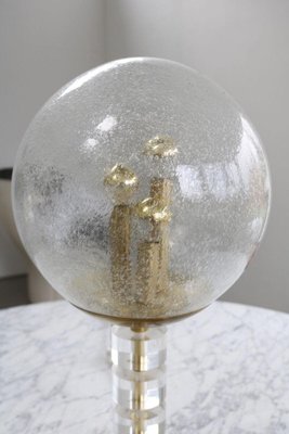 Space Age Ice Glass Table Lamp in Brass and Acrylic Glass, 1970s-FJP-1817163