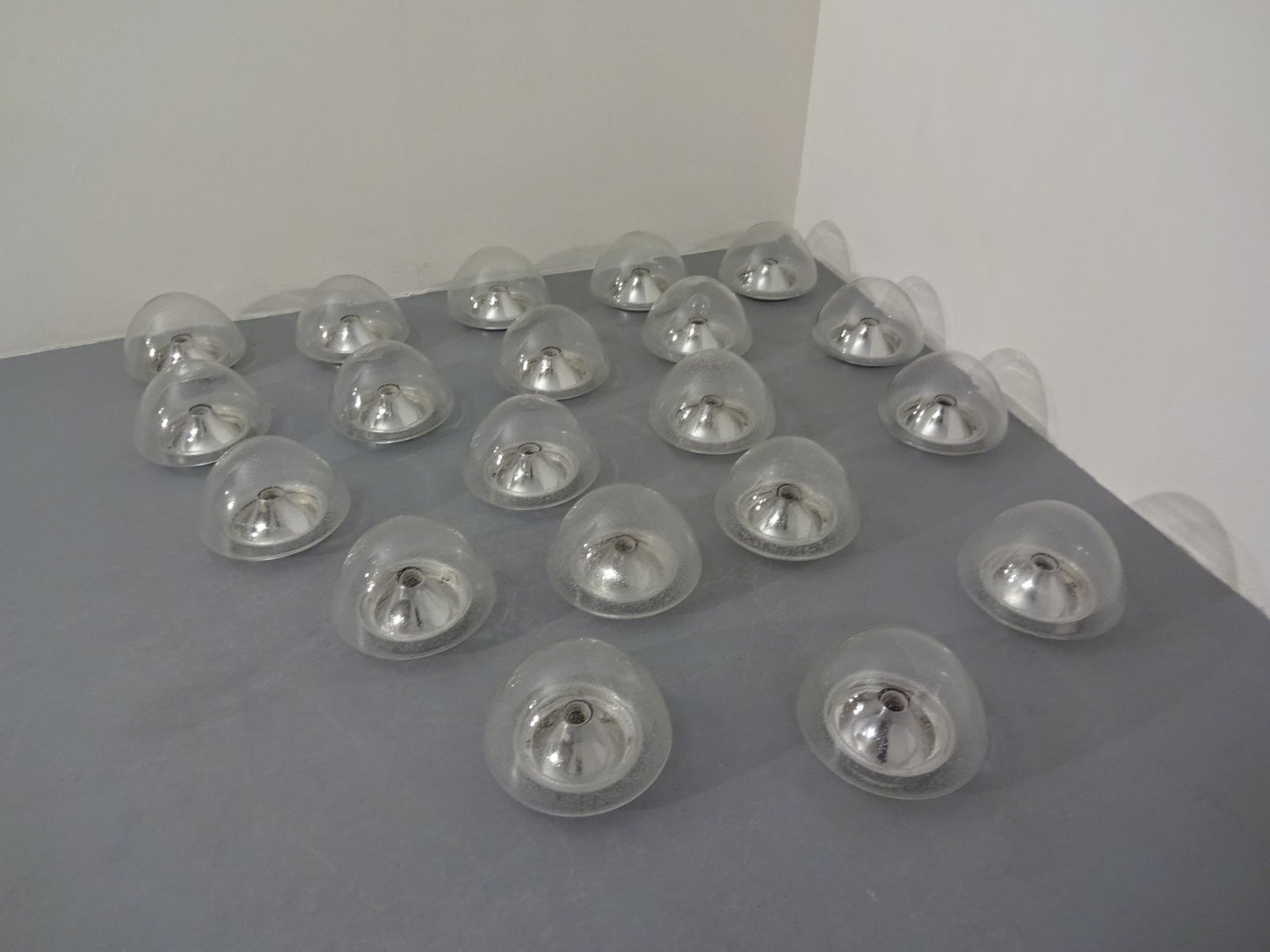 Space Age Ice Glass Wall Lights from Hoffmeister Leuchten, 1970s, Set of 4