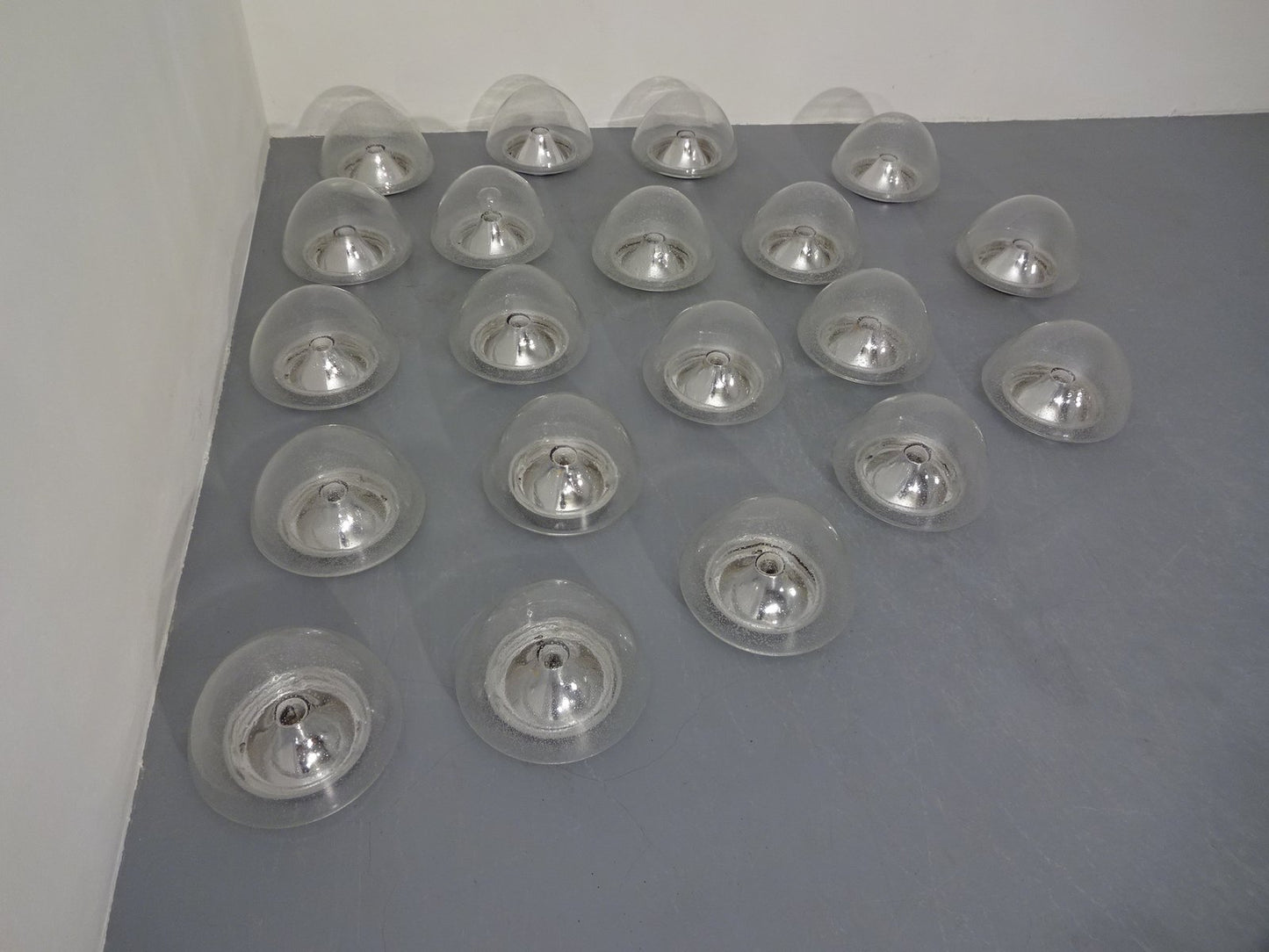 Space Age Ice Glass Wall Lights from Hoffmeister Leuchten, 1970s, Set of 4