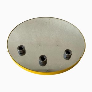 Space Age Illuminated Yellow Round Wall Mirror from Gedy, Italy, 1970s-RDS-1249739