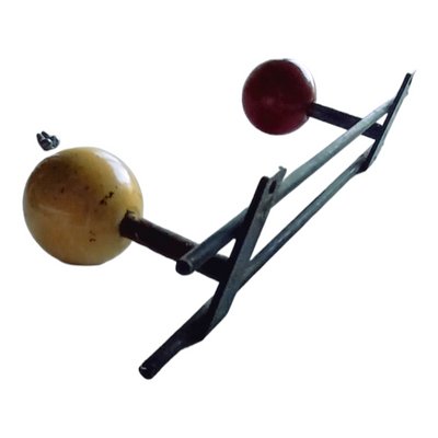 Space Age Iron and Wood Coat Rack-LLP-1789913