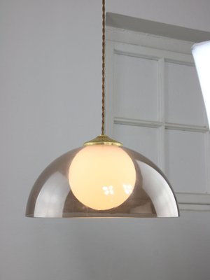 Space-Age Italian Brass, Opaline and Acrylic glass Pendant Lamp-HGJ-1757218