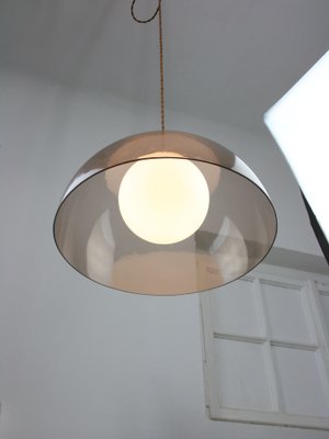 Space-Age Italian Brass, Opaline and Acrylic glass Pendant Lamp-HGJ-1757218