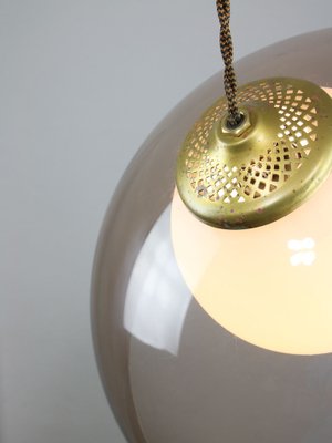 Space-Age Italian Brass, Opaline and Acrylic Glass Pendant Lamp-HGJ-1756929