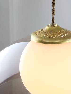 Space-Age Italian Brass, Opaline and Acrylic Glass Pendant Lamp-HGJ-1756929