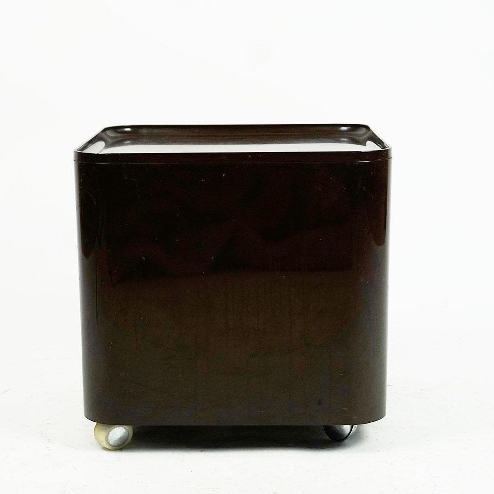 Space Age Italian Brown Plastic Trolley Dime attributed to Marcello Siard for Coll, Longato, 1970s