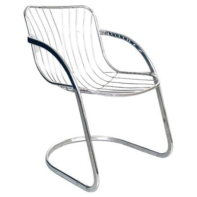 Space Age Italian Chair in Curved Chromed Steel, 1970s-GDD-1343274