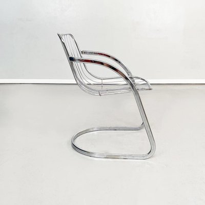 Space Age Italian Chair in Curved Chromed Steel, 1970s-GDD-1343274