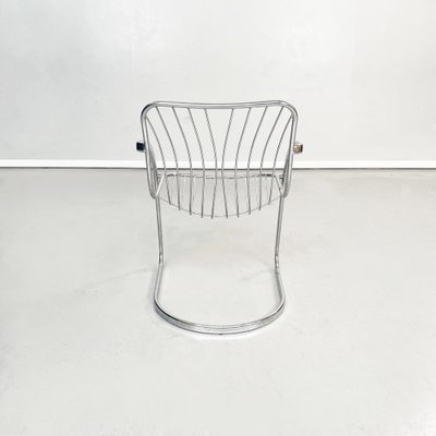 Space Age Italian Chair in Curved Chromed Steel, 1970s-GDD-1343274