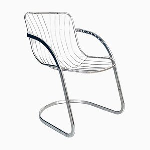 Space Age Italian Chair in Curved Chromed Steel, 1970s-GDD-1343274