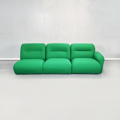 Space Age Italian Green Fabric Modular Sofa with Metal Insert, 1970s-GDD-1431498