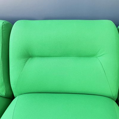 Space Age Italian Green Fabric Modular Sofa with Metal Insert, 1970s-GDD-1431498