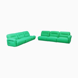 Space Age Italian Green Fabric Modular Sofa with Metal Insert, 1970s-GDD-1431498