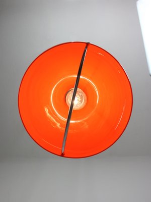 Space Age Italian Orange Acrylic Glass Pendant Lamp, 1970s-HGJ-1787642